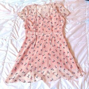 M Women’s Pink Sheer with Liner Cherry Blossom Dress